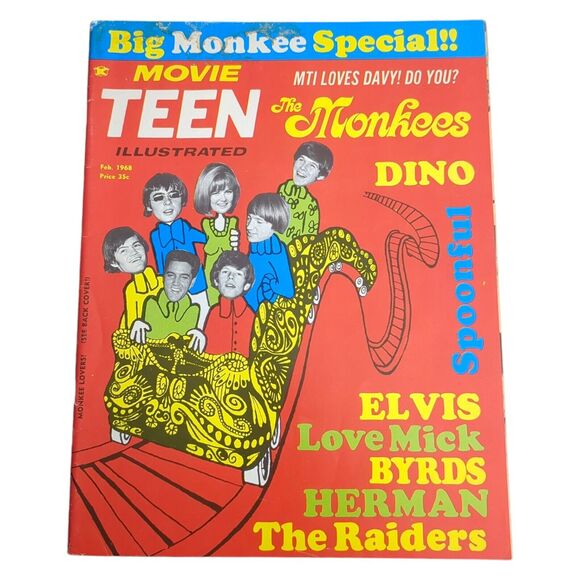 Movie Teen Illustrated Feb 1968 MONKEES, THE DOORS, JEFFERSON AIRPLANE, JAGGER - Picture 1 of 10